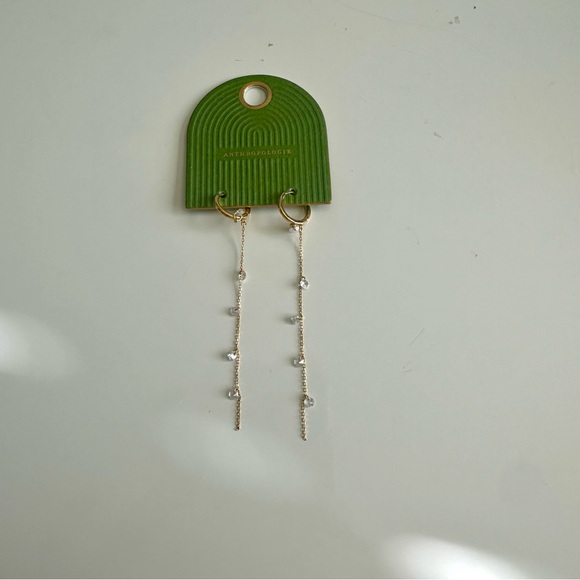 NWT Anthropologie Drop Earrings Demi Fine 14k Gold Plated